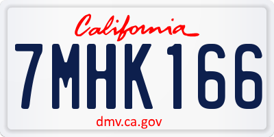 CA license plate 7MHK166