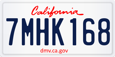 CA license plate 7MHK168