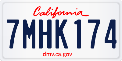 CA license plate 7MHK174