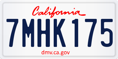 CA license plate 7MHK175