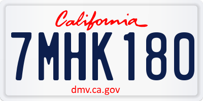 CA license plate 7MHK180