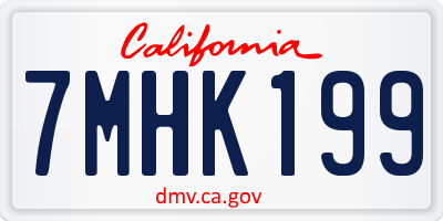 CA license plate 7MHK199
