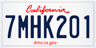 CA license plate 7MHK201