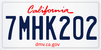 CA license plate 7MHK202