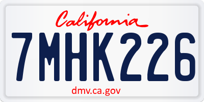 CA license plate 7MHK226