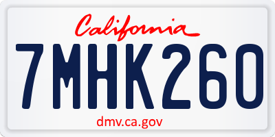 CA license plate 7MHK260