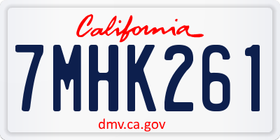 CA license plate 7MHK261