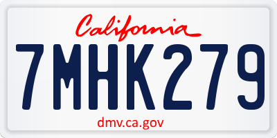 CA license plate 7MHK279
