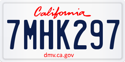 CA license plate 7MHK297
