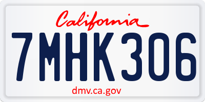 CA license plate 7MHK306