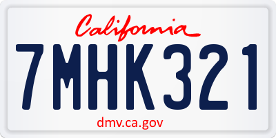 CA license plate 7MHK321
