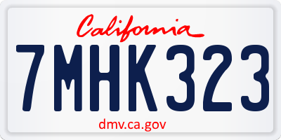 CA license plate 7MHK323