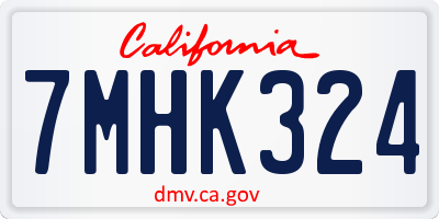 CA license plate 7MHK324