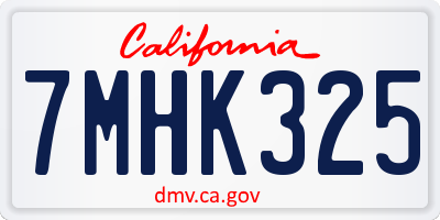 CA license plate 7MHK325