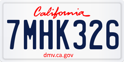 CA license plate 7MHK326