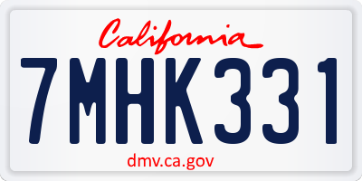 CA license plate 7MHK331