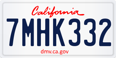 CA license plate 7MHK332