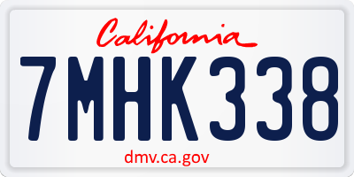 CA license plate 7MHK338