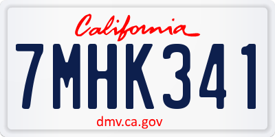 CA license plate 7MHK341