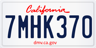 CA license plate 7MHK370