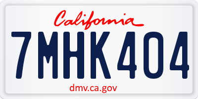 CA license plate 7MHK404