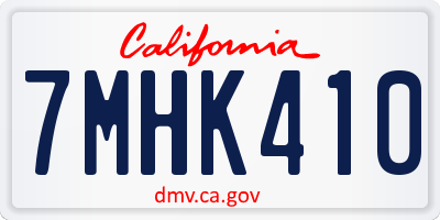 CA license plate 7MHK410