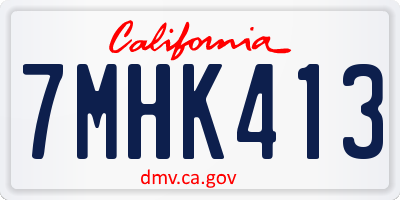 CA license plate 7MHK413