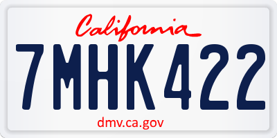 CA license plate 7MHK422