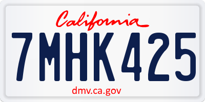 CA license plate 7MHK425