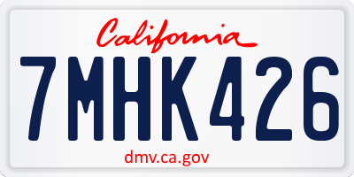 CA license plate 7MHK426