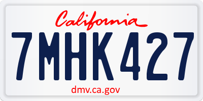 CA license plate 7MHK427