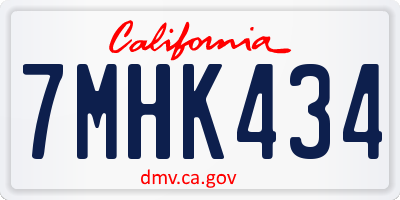 CA license plate 7MHK434
