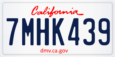 CA license plate 7MHK439