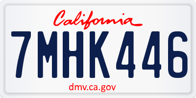 CA license plate 7MHK446