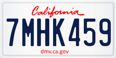 CA license plate 7MHK459