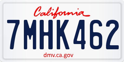 CA license plate 7MHK462