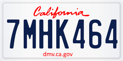 CA license plate 7MHK464