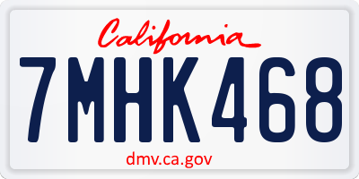 CA license plate 7MHK468