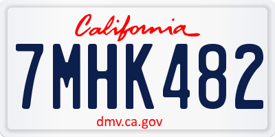 CA license plate 7MHK482