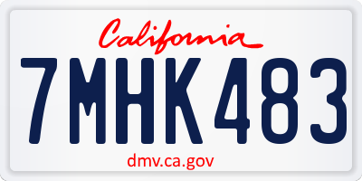 CA license plate 7MHK483
