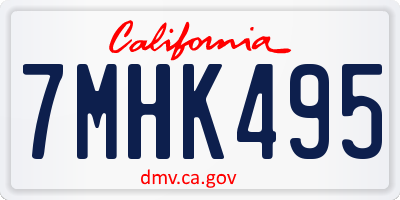 CA license plate 7MHK495