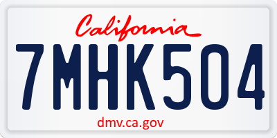 CA license plate 7MHK504