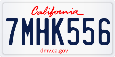 CA license plate 7MHK556