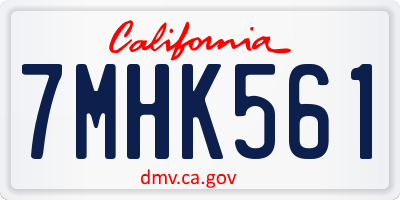 CA license plate 7MHK561