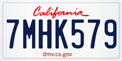 CA license plate 7MHK579
