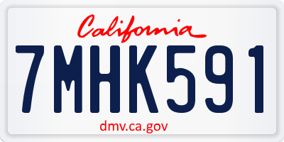 CA license plate 7MHK591