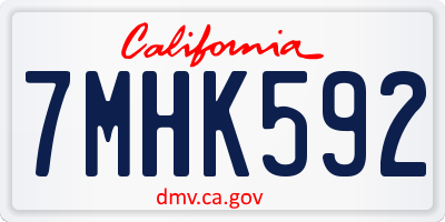 CA license plate 7MHK592
