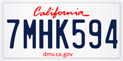 CA license plate 7MHK594