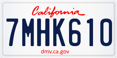 CA license plate 7MHK610