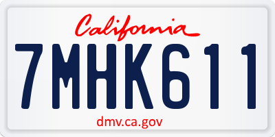 CA license plate 7MHK611